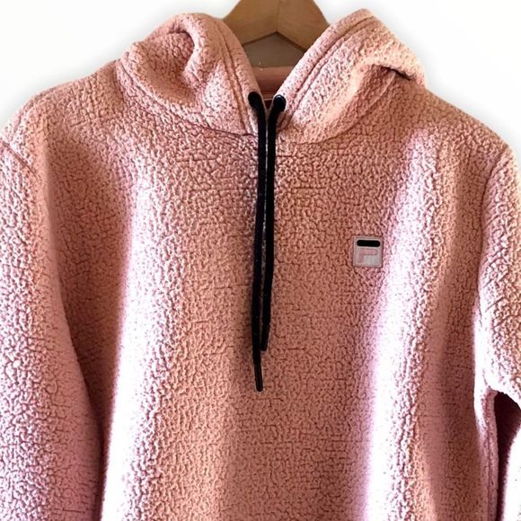 ✨HP✨Fila Pink Sherpa Pullover Women’s Hoodie Small - Picture 11 of 12